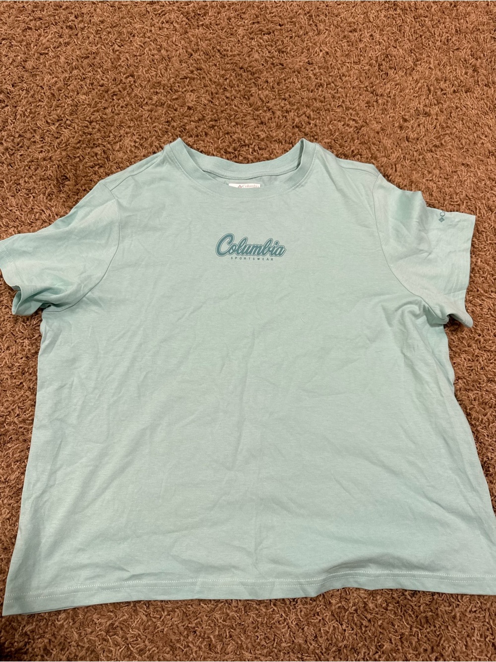Columbia Light Aqua Short Sleeve Logo Tee